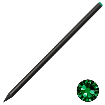 Карандаш чернографитовый Brunnen Style, инкрустирован кристаллом, 18 см, черный Зеленый - 16